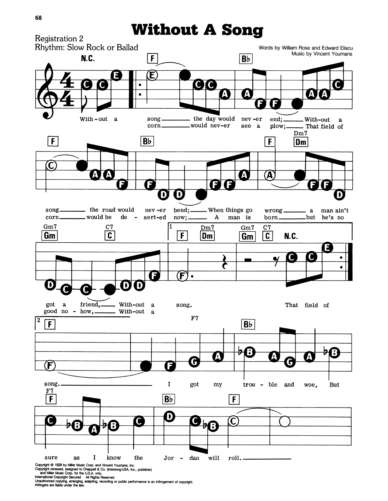 Without A Song: E-Z Play Today