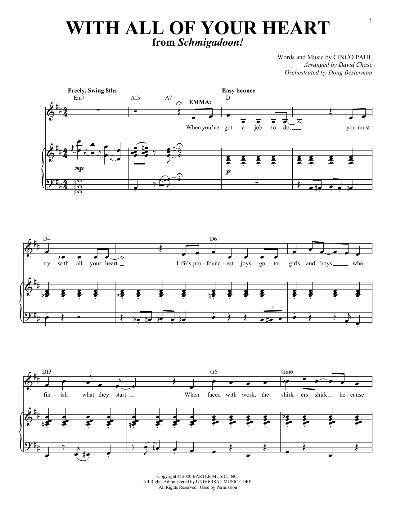 With All Of Your Heart (from Schmigadoon!): Piano Vocal