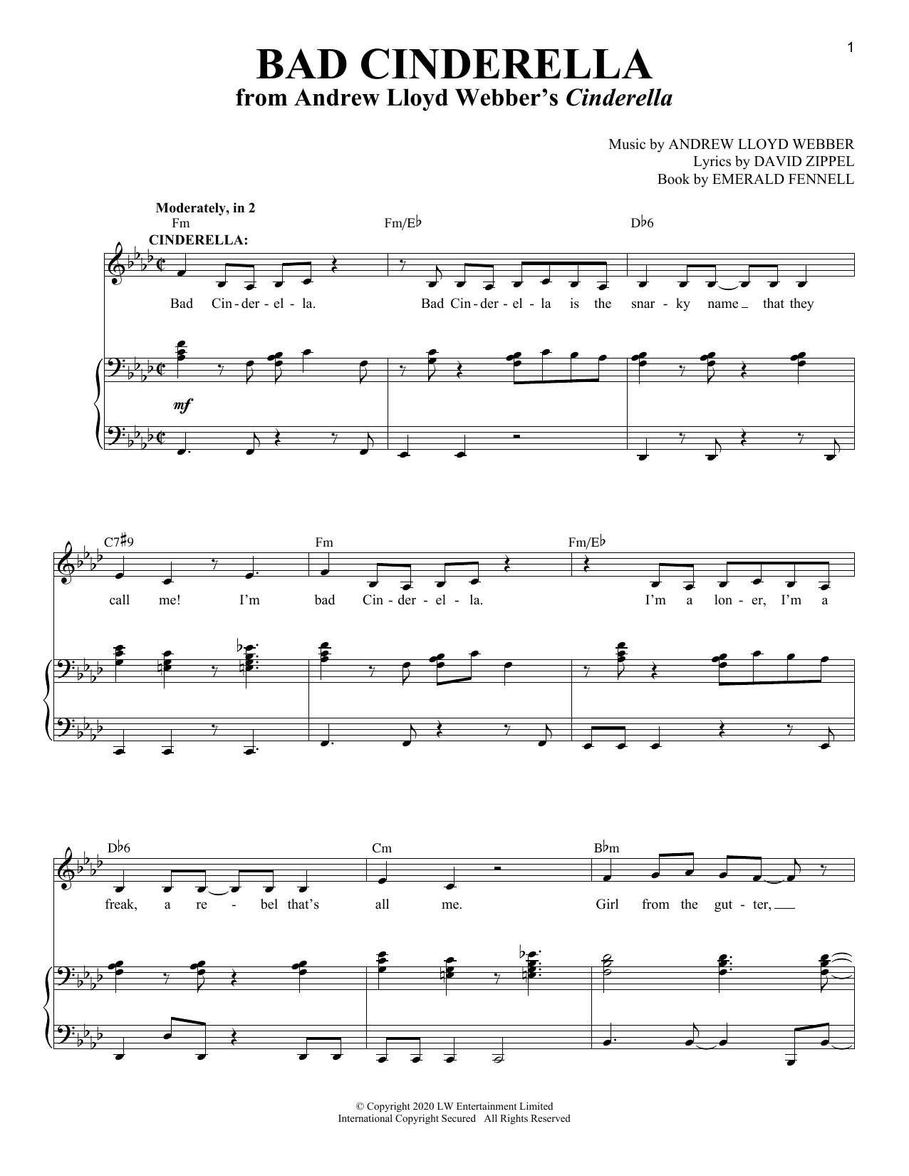 Bad Cinderella (from Cinderella): Piano Vocal