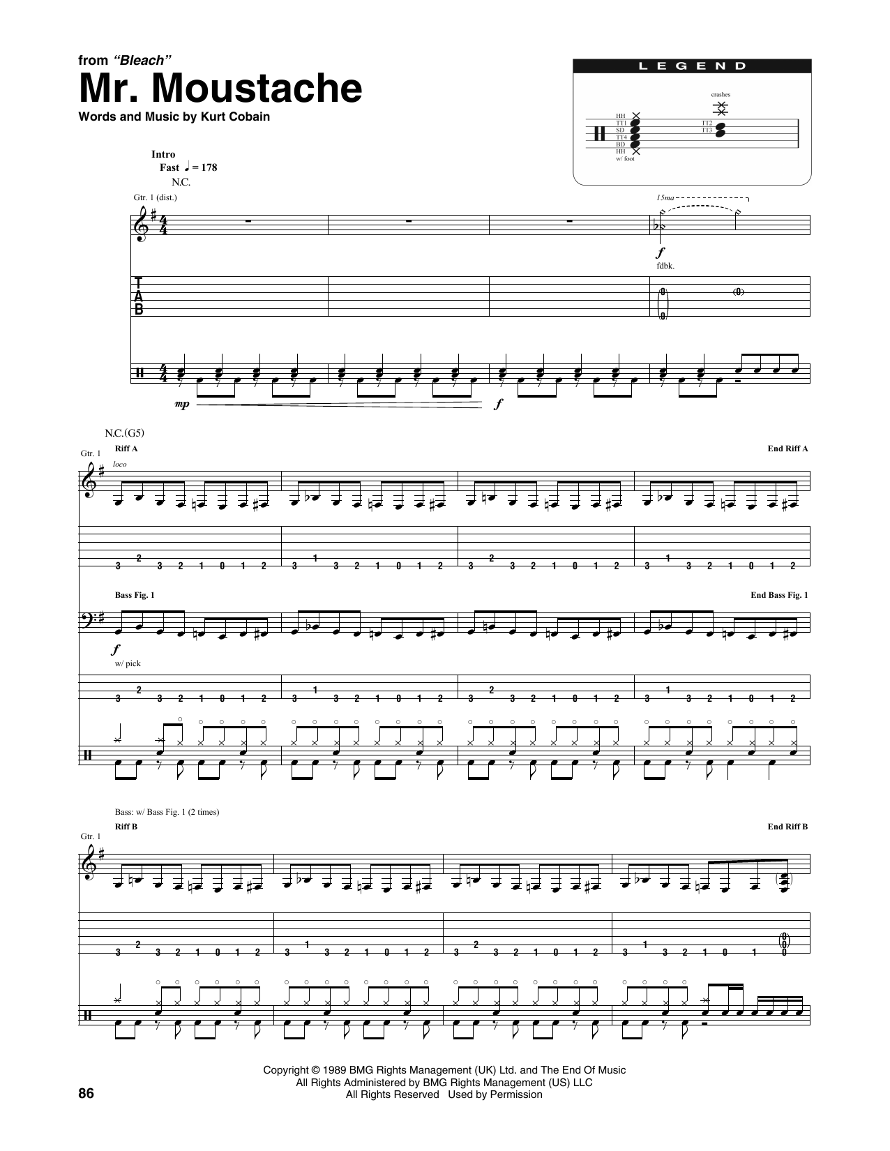 Mr. Moustache by Nirvana Sheet Music for Transcribed Score at Sheet ...