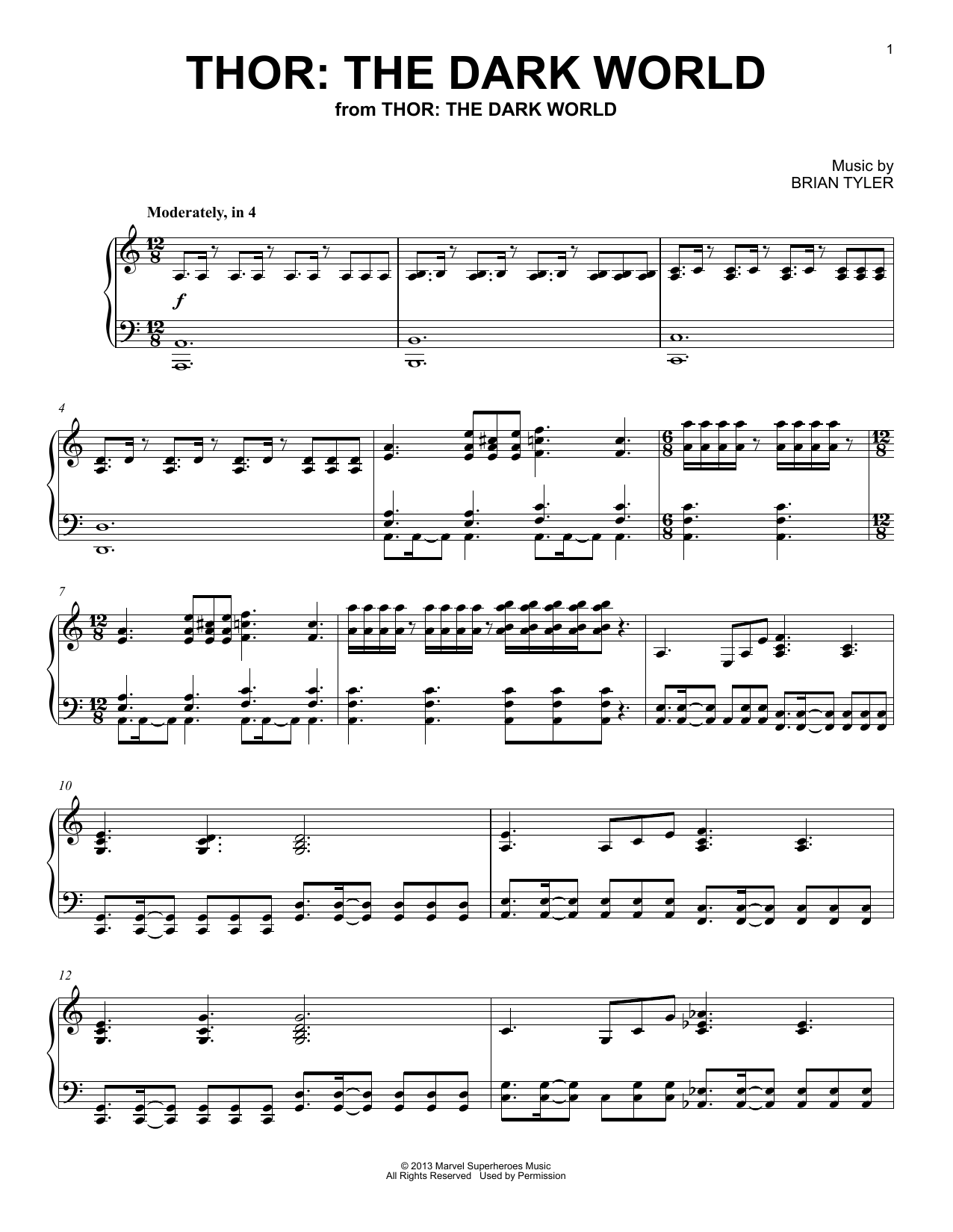 Thor: The Dark World: Piano Solo
