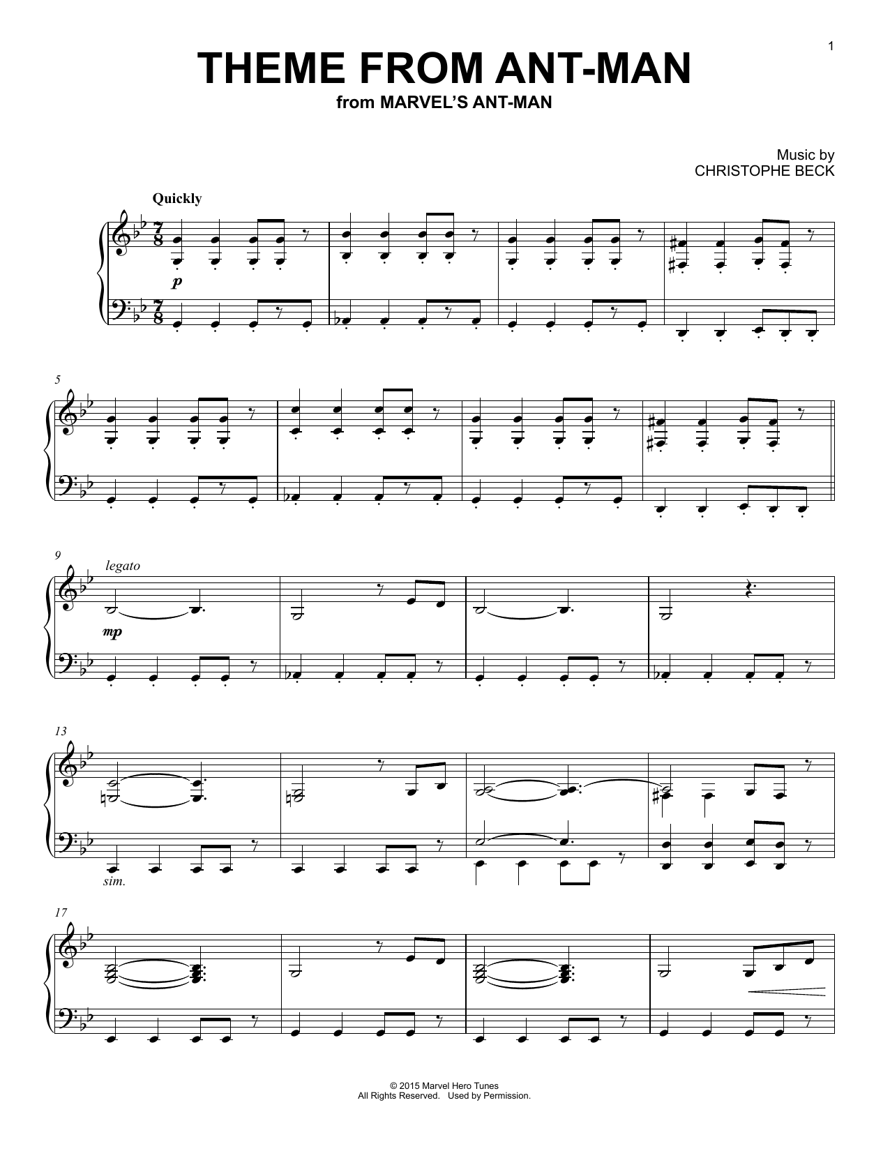 Theme From Ant-Man: Piano Solo