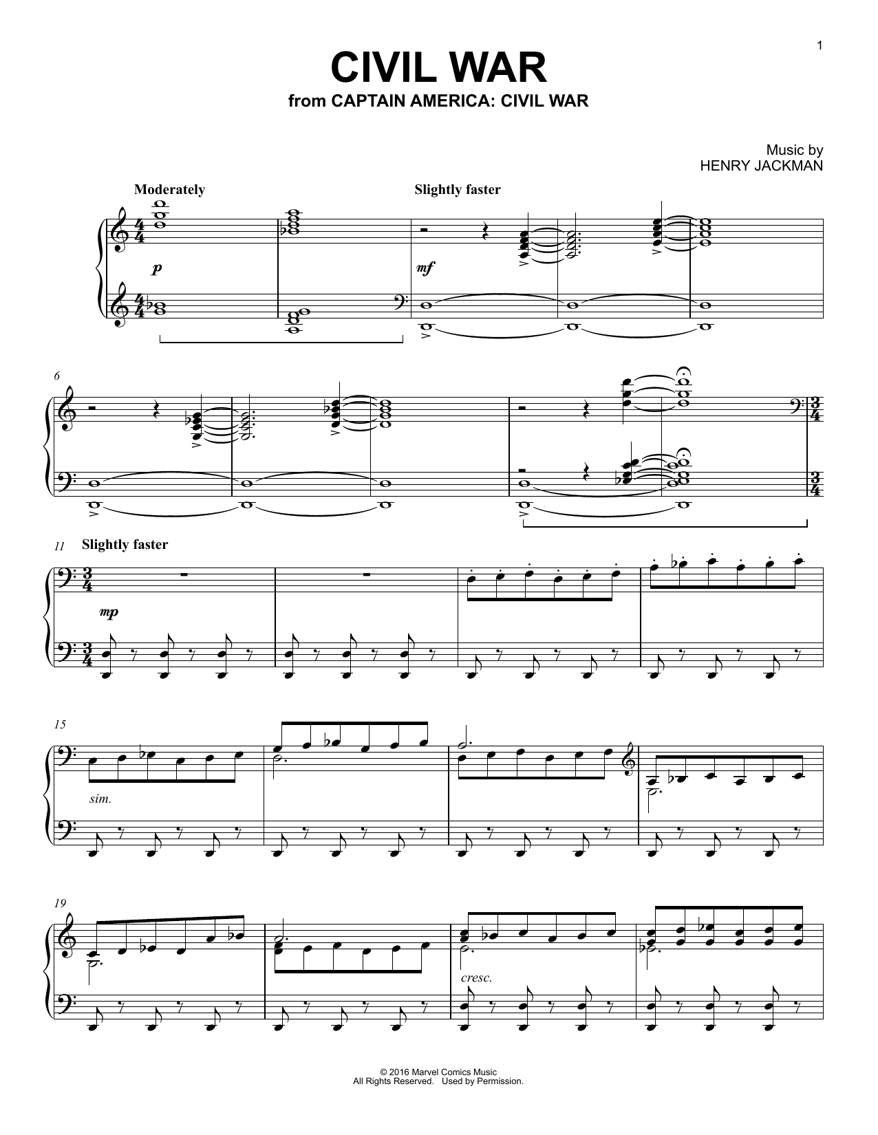 Civil War (from Captain America: Civil War): Piano Solo