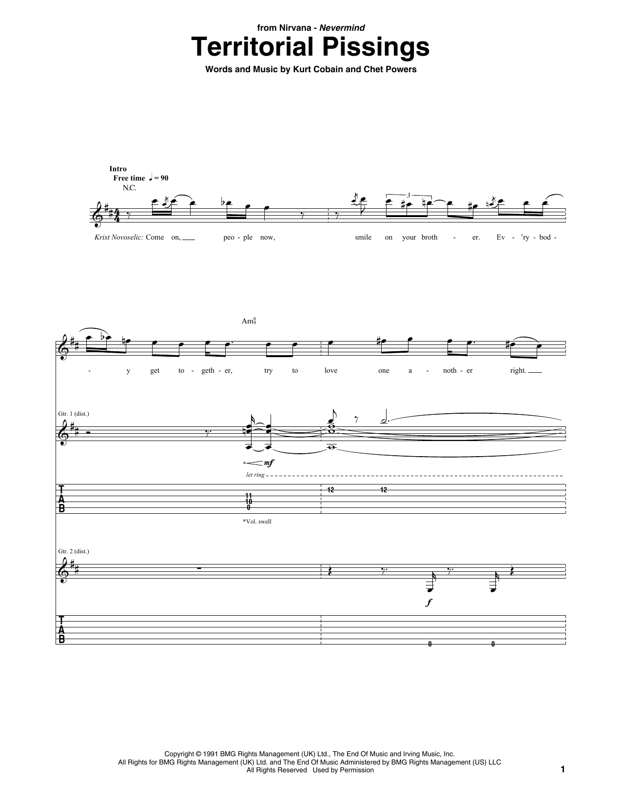 Territorial Pissings by Nirvana - Guitar Tab - Guitar Instructor