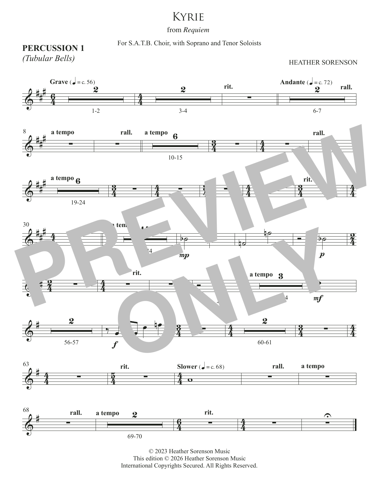 Kyrie (from Requiem) - Percussion 1: Choral Instrumental Pak