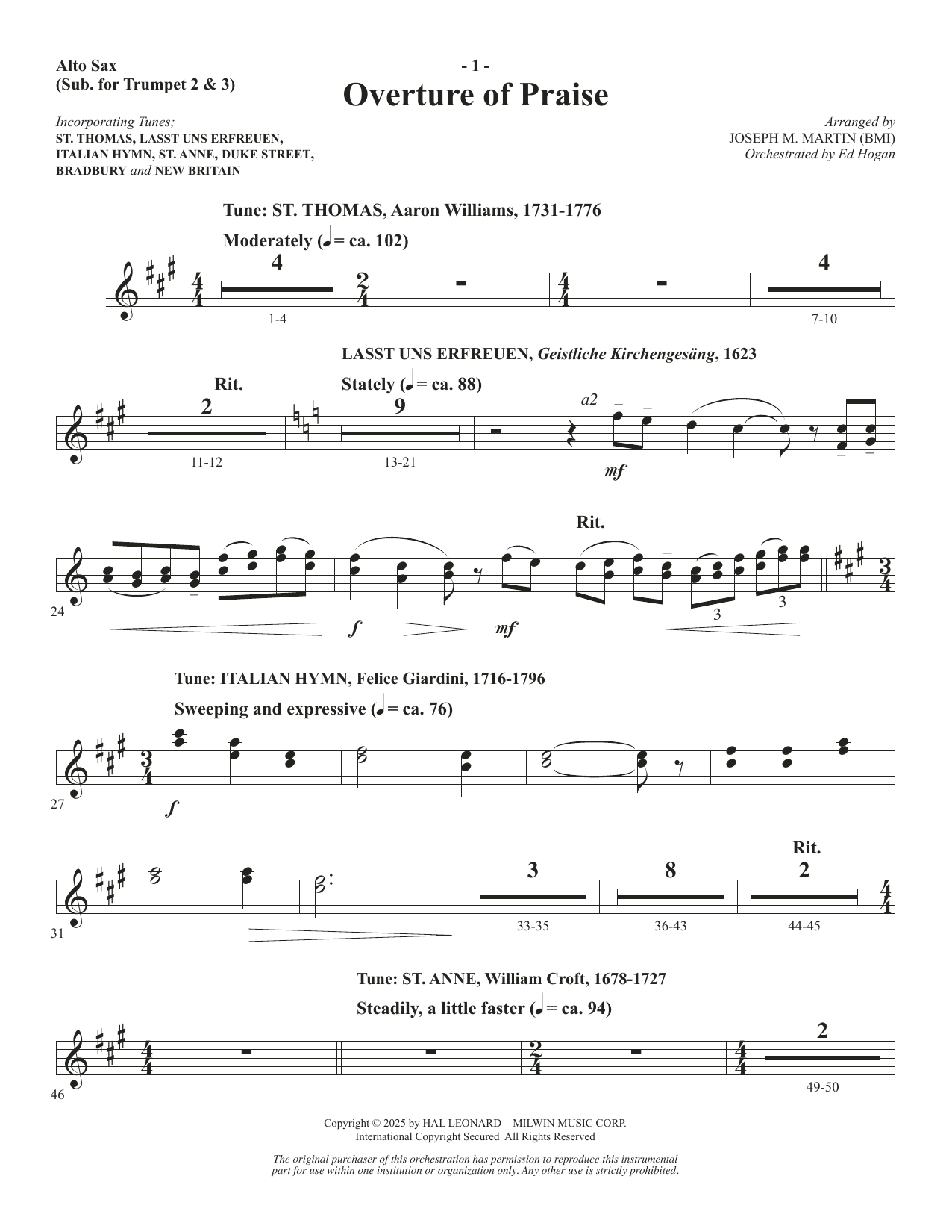Our Songs Shall Rise (arr. Joseph M. Martin) - Alto Sax (sub. Trumpet 2 ...
