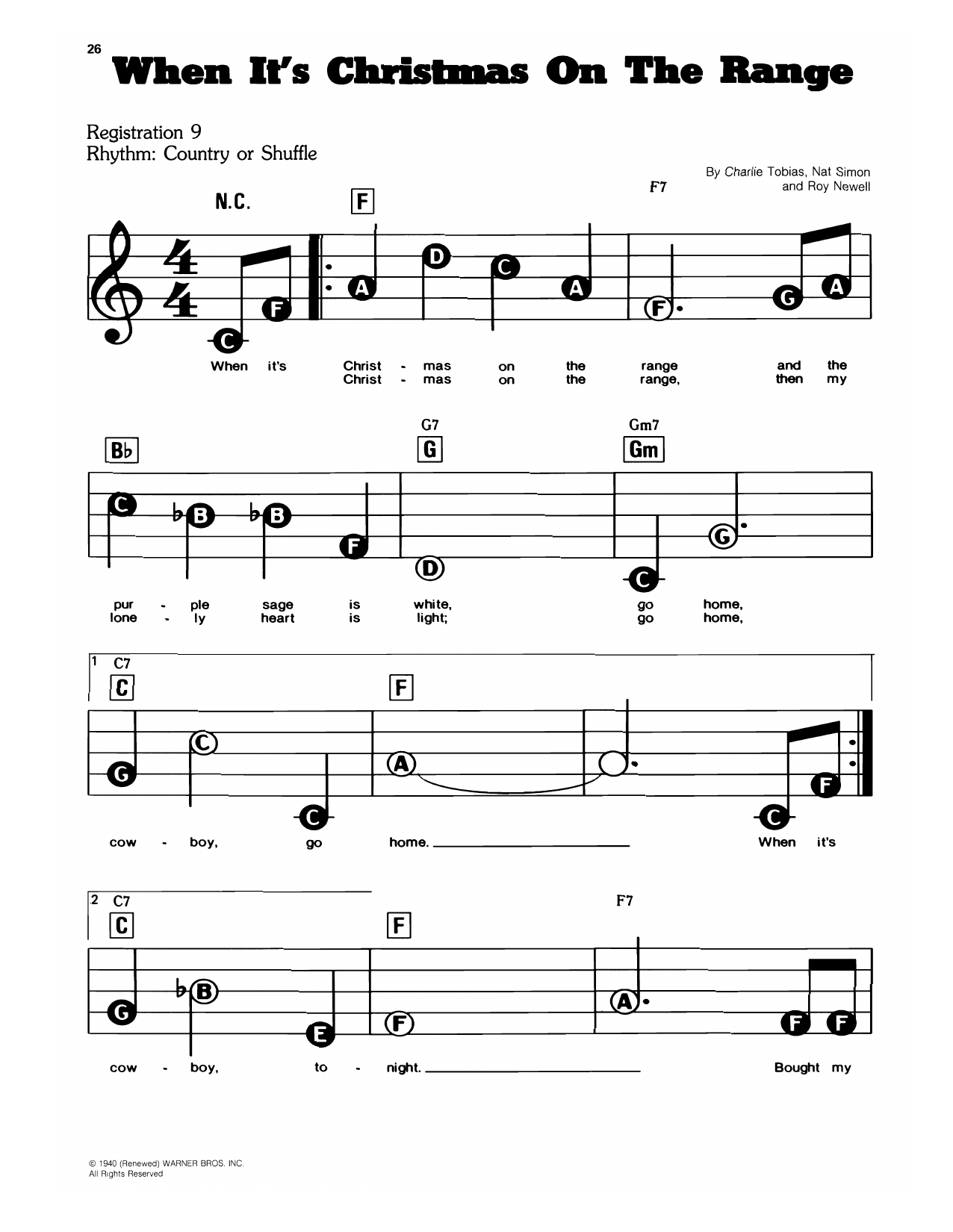 When It's Christmas On The Range: E-Z Play Today