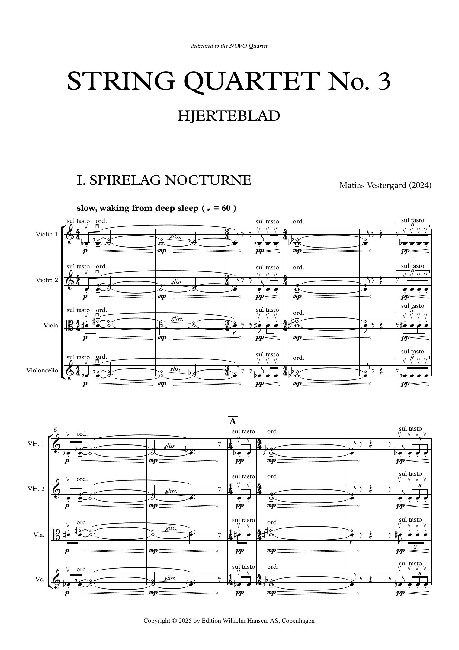 String Quartet No. 3, Hjerteblad - Full Score