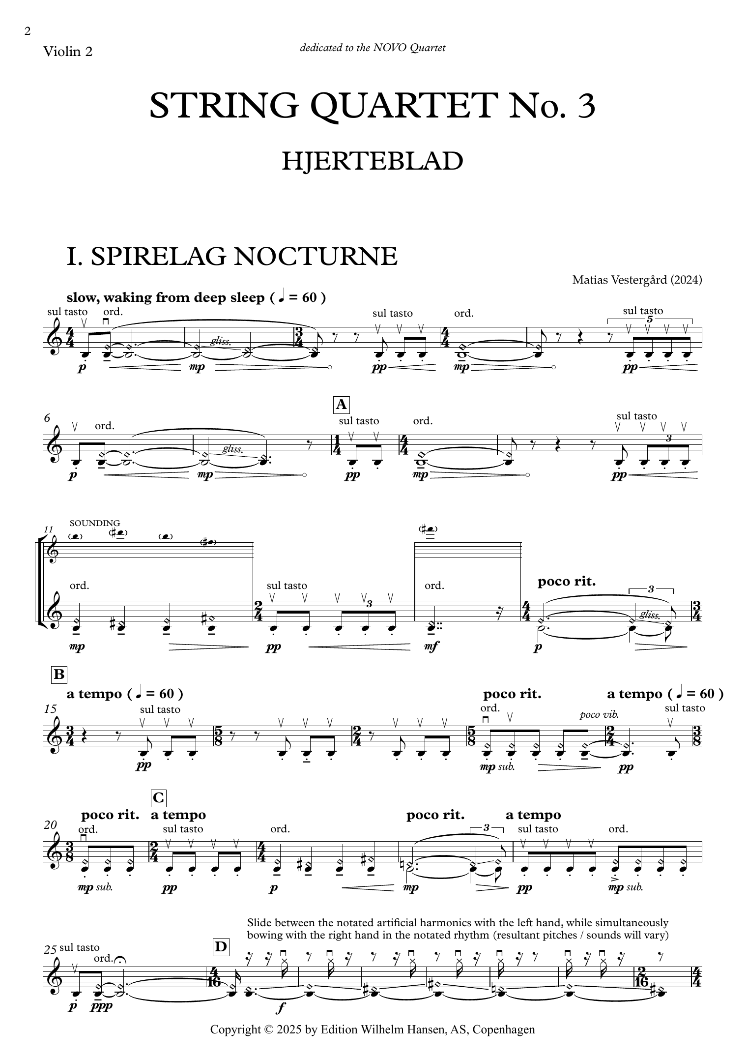 String Quartet No. 3, Hjerteblad - Violin 2