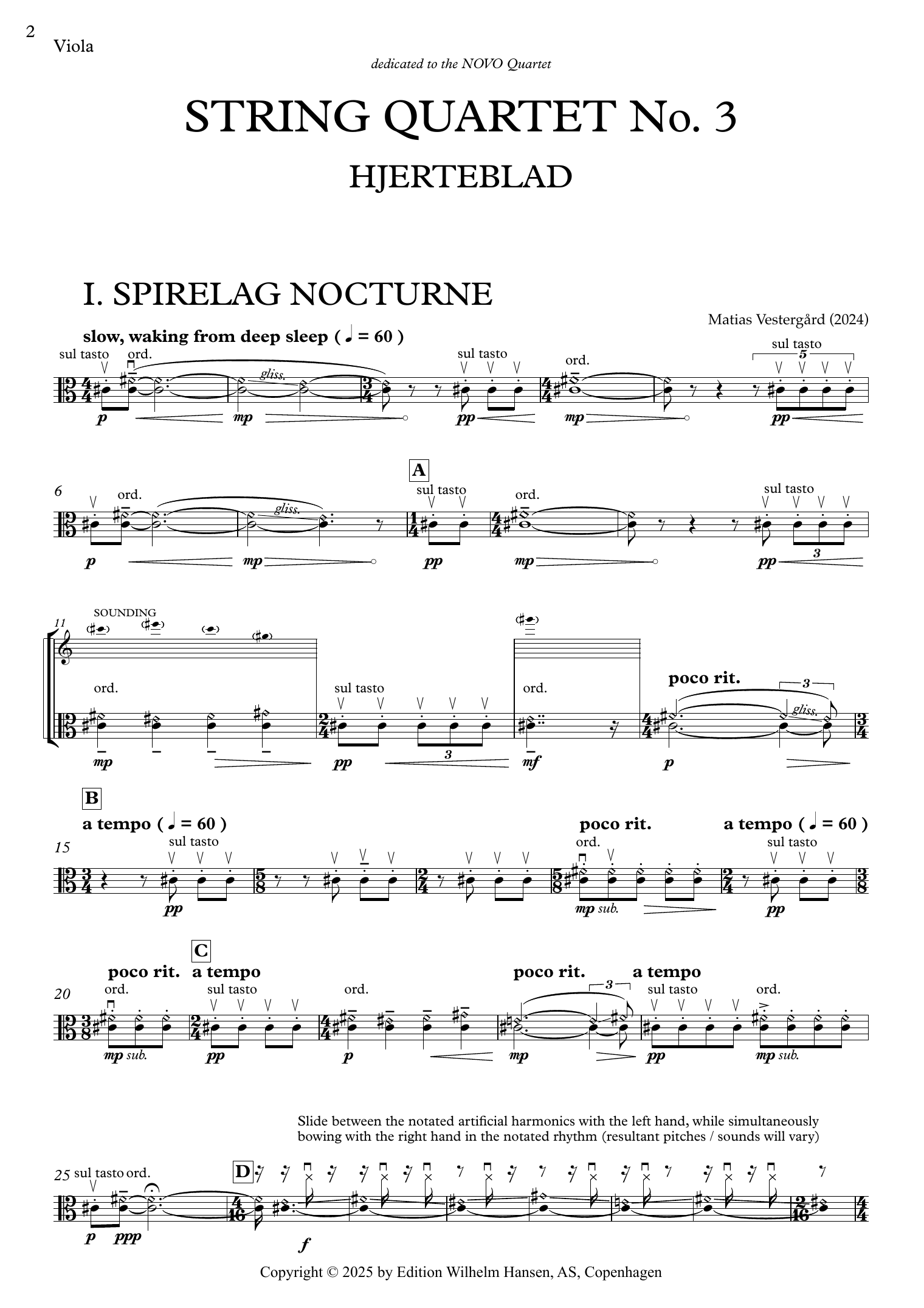 String Quartet No. 3, Hjerteblad - Viola