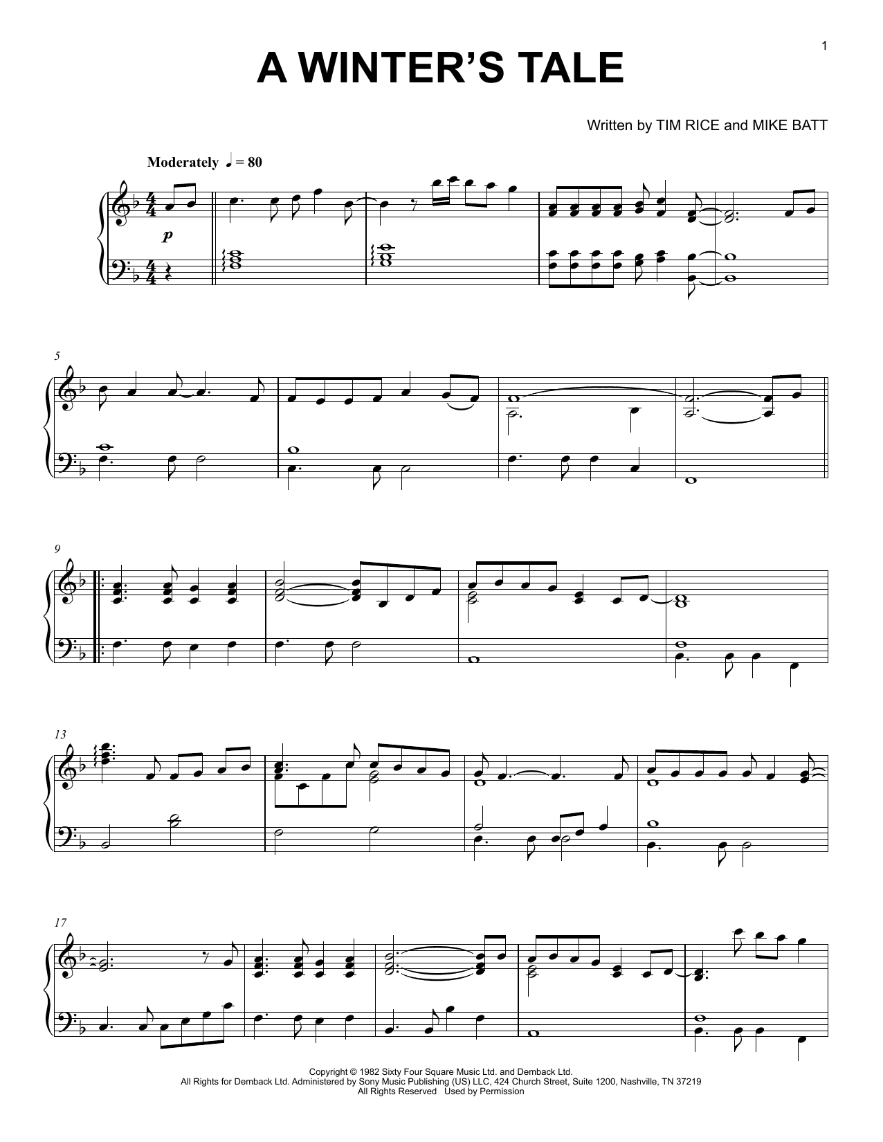 A Winter's Tale: Piano Solo