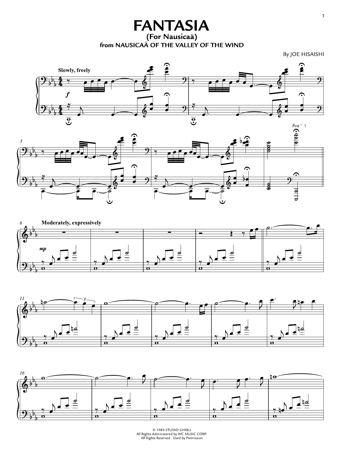 Fantasia (for Nausicaä) (from Nausicaä Of The Valley Of The Wind): Piano Solo