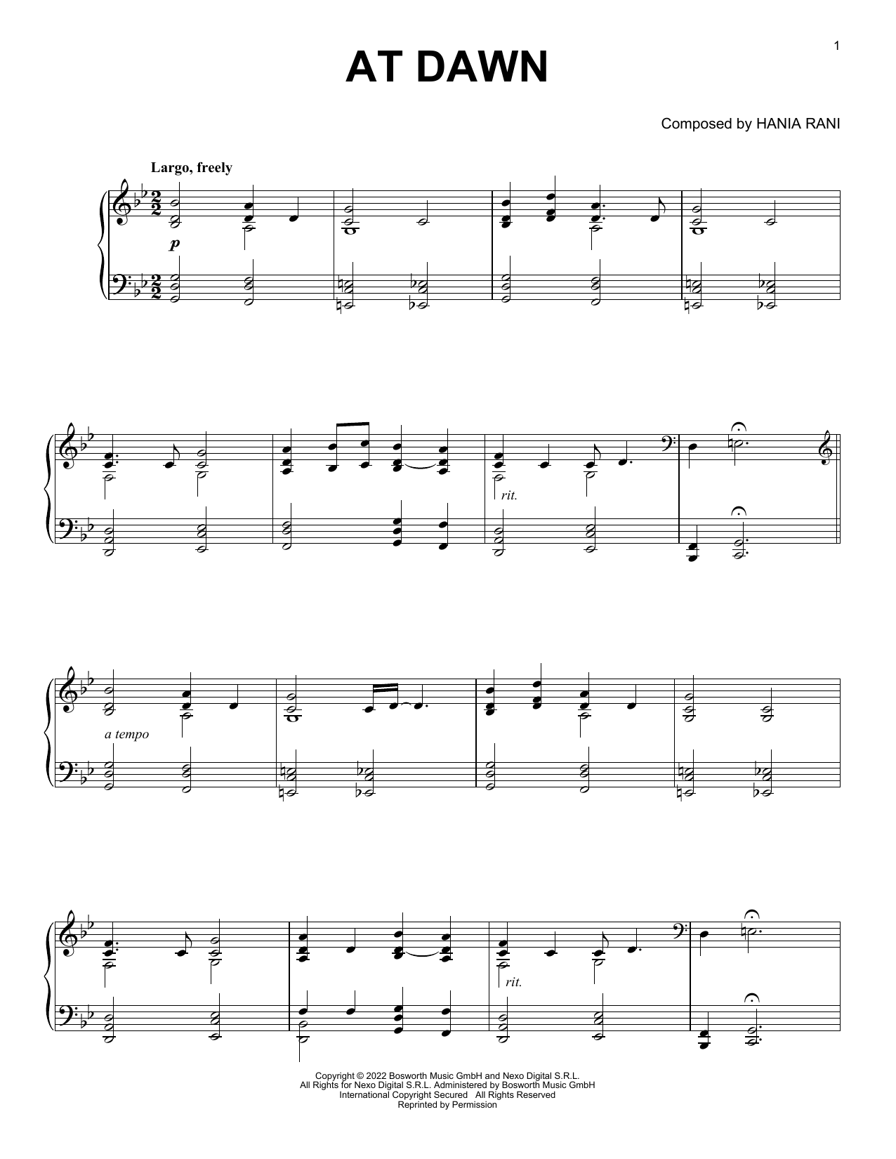 At Dawn: Piano Solo