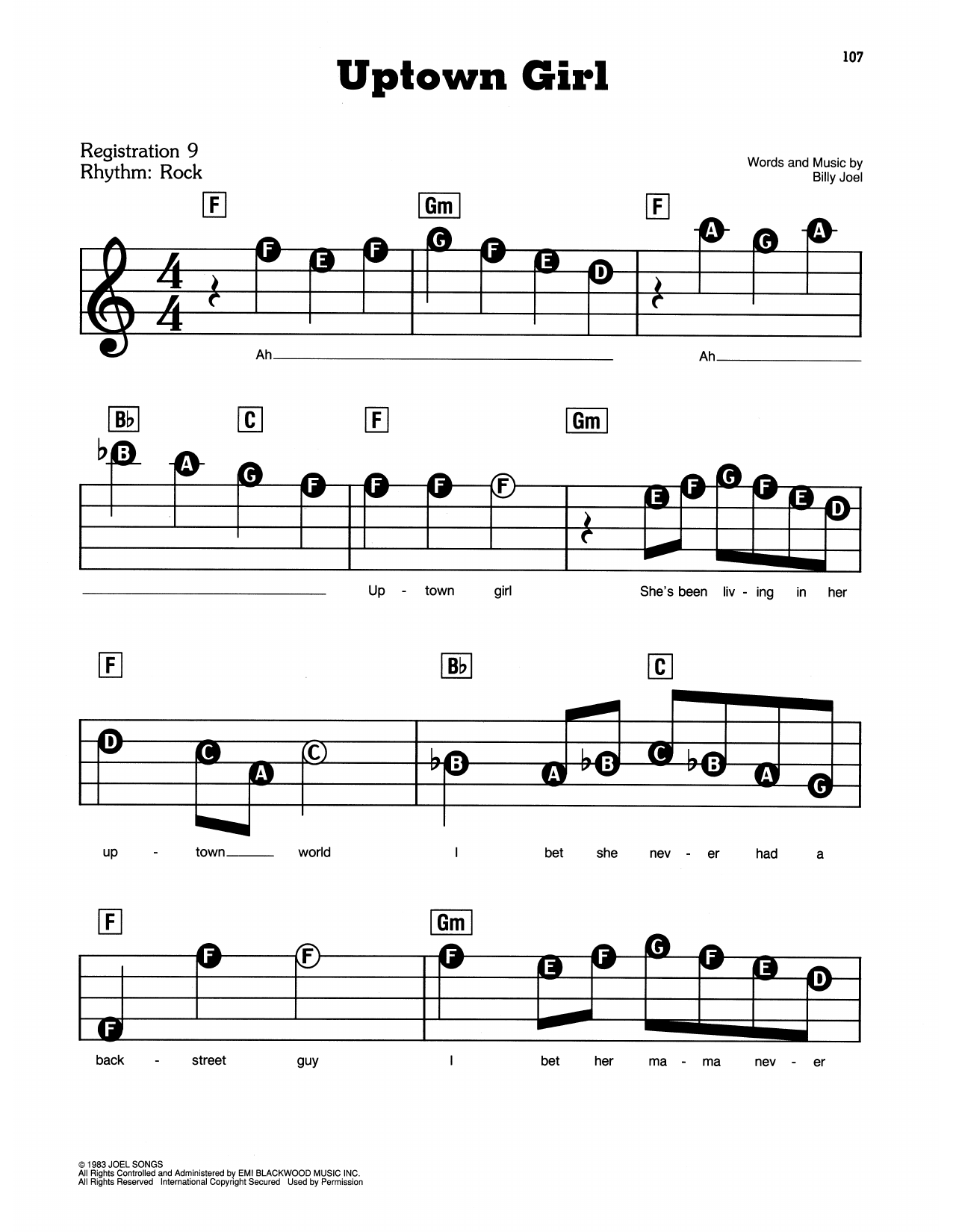 Uptown Girl: E-Z Play Today