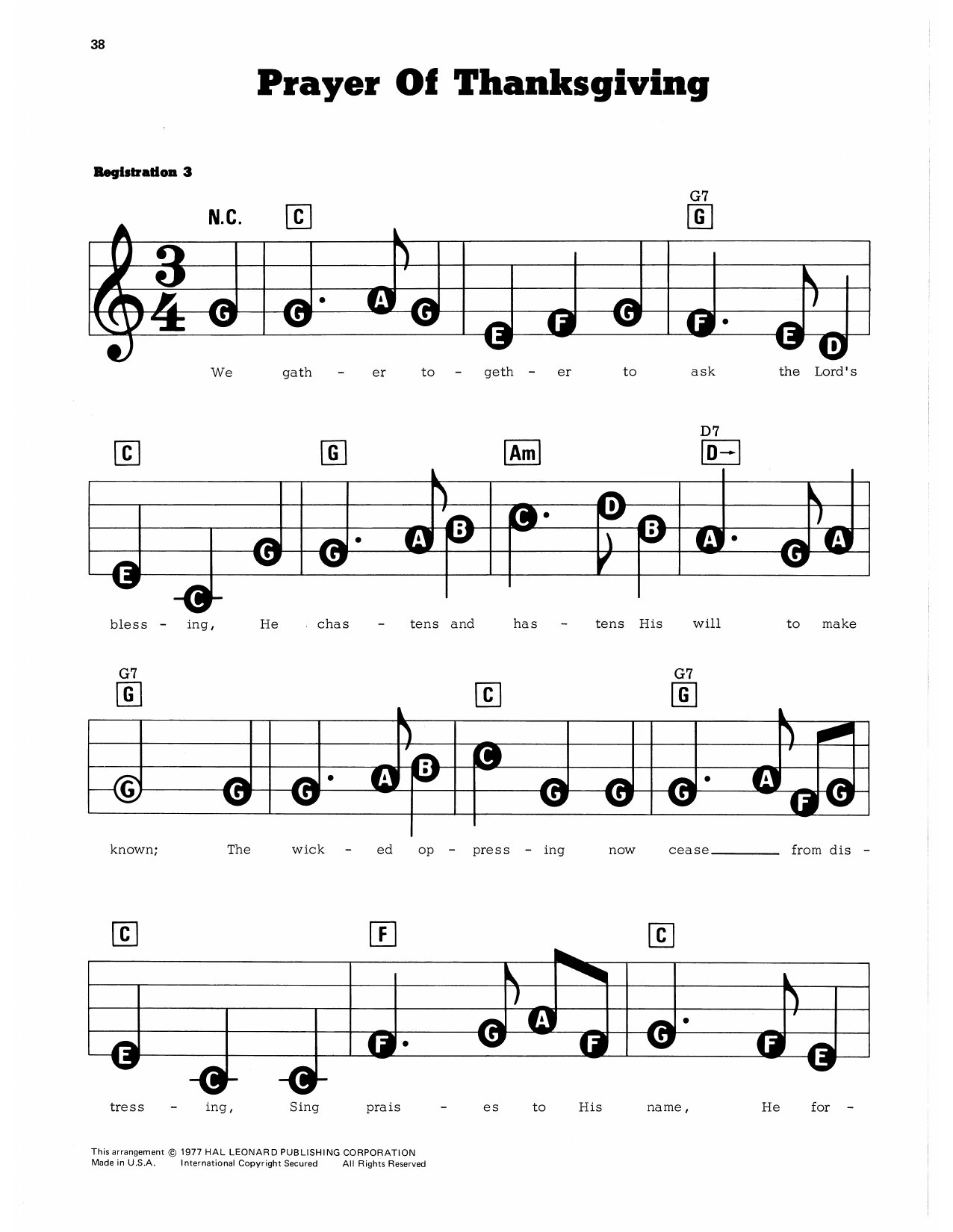 Prayer Of Thanksgiving: E-Z Play Today