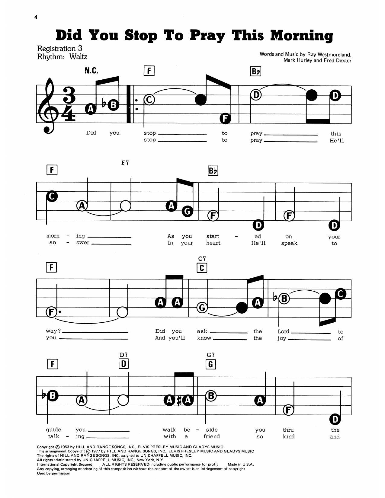 Did You Stop To Pray This Morning: E-Z Play Today
