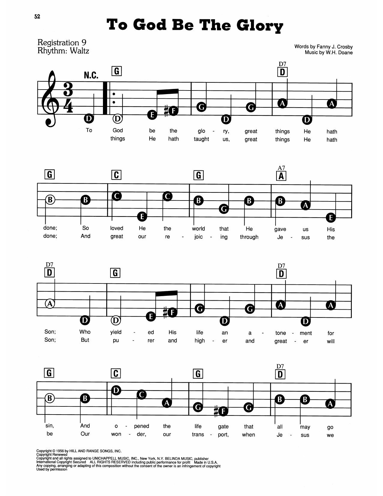 To God Be The Glory: E-Z Play Today