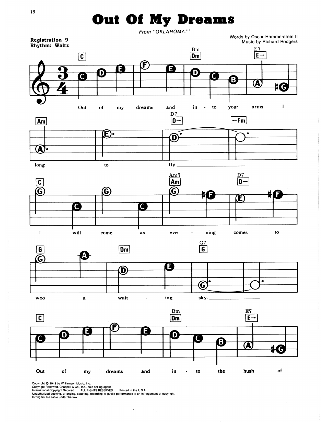Out Of My Dreams (from Oklahoma!): E-Z Play Today