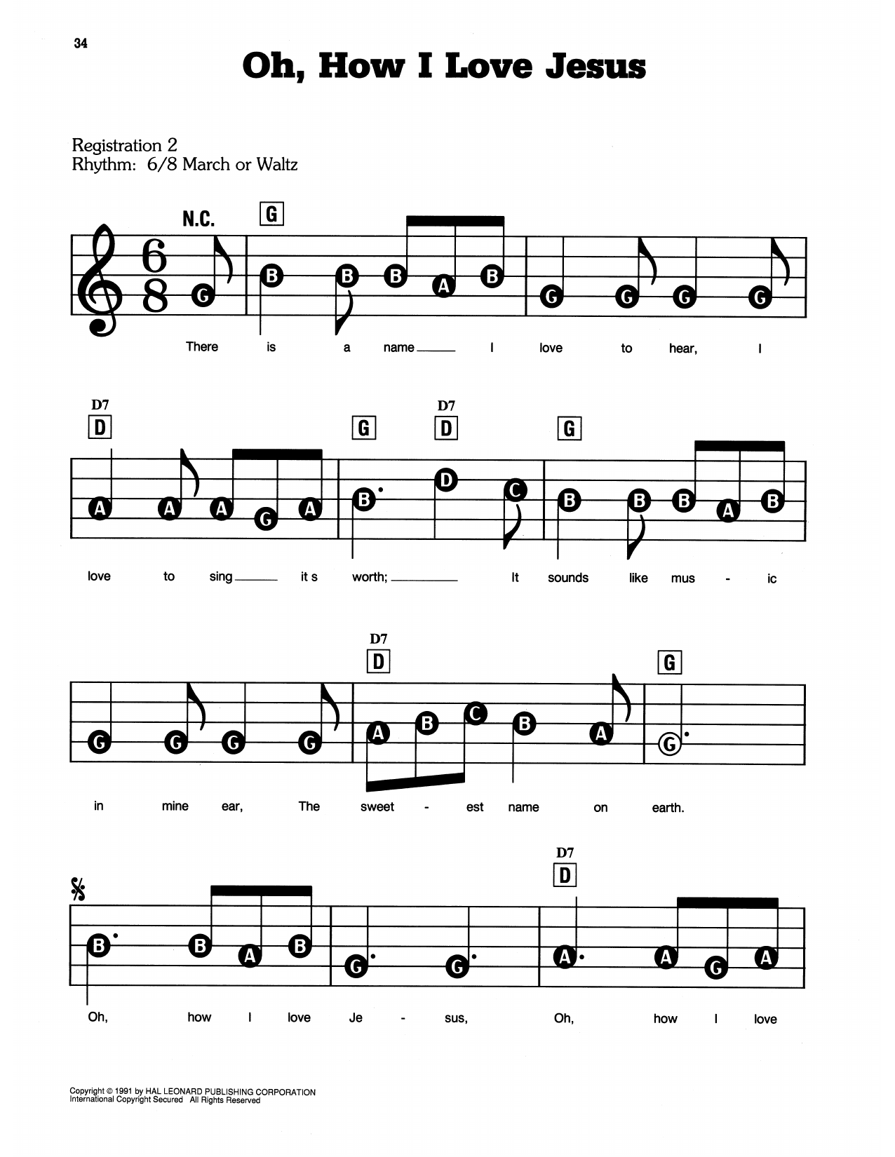Oh, How I Love Jesus (O How I Love Jesus): E-Z Play Today