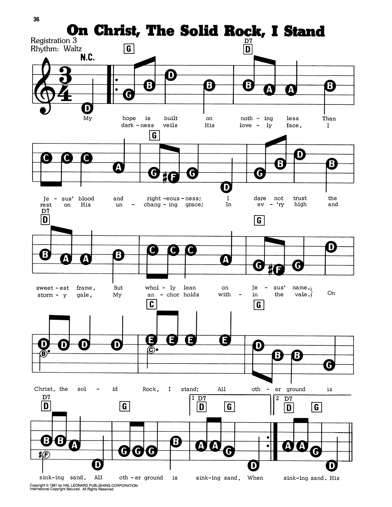On Christ, The Solid Rock, I Stand: E-Z Play Today
