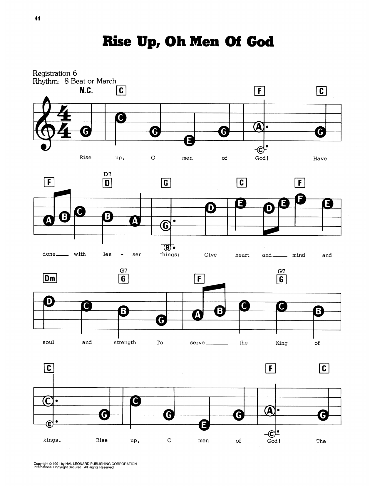 Rise Up, Oh Men Of God (Rise Up, O Men Of God): E-Z Play Today