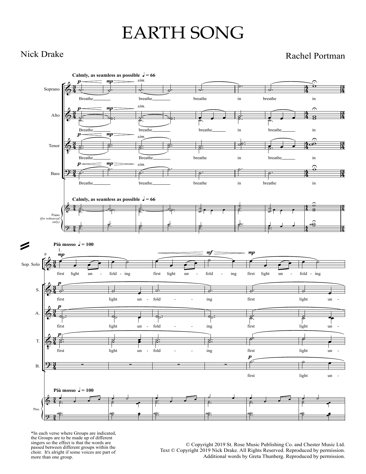 Earth Song: SATB Choral Octavo