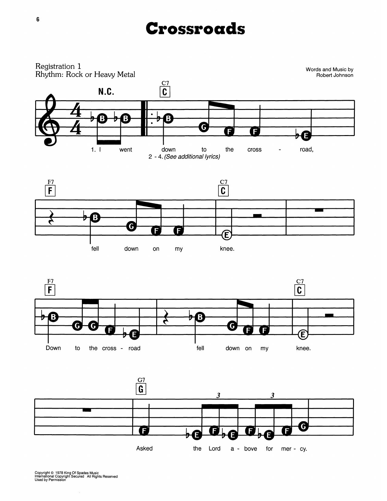 Cross Road Blues (Crossroads): E-Z Play Today