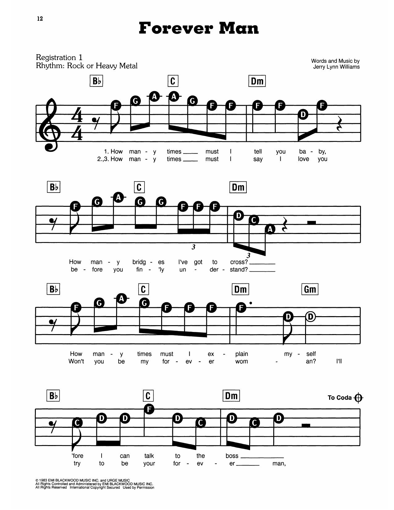 Forever Man: E-Z Play Today