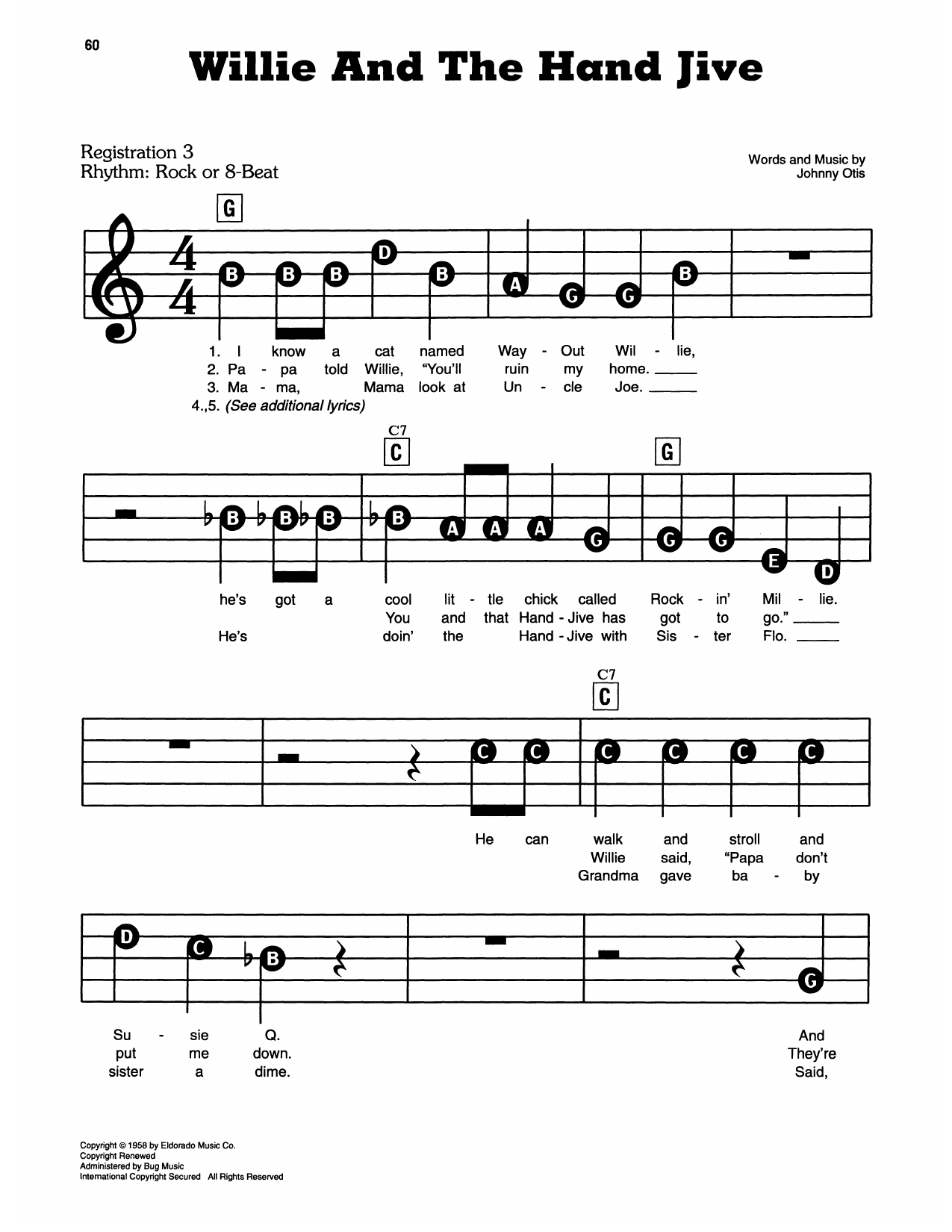 Willie And The Hand Jive: E-Z Play Today