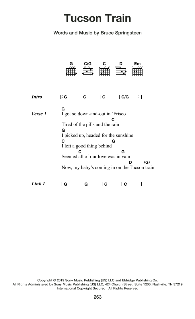 Tucson Train: Guitar Chords/Lyrics