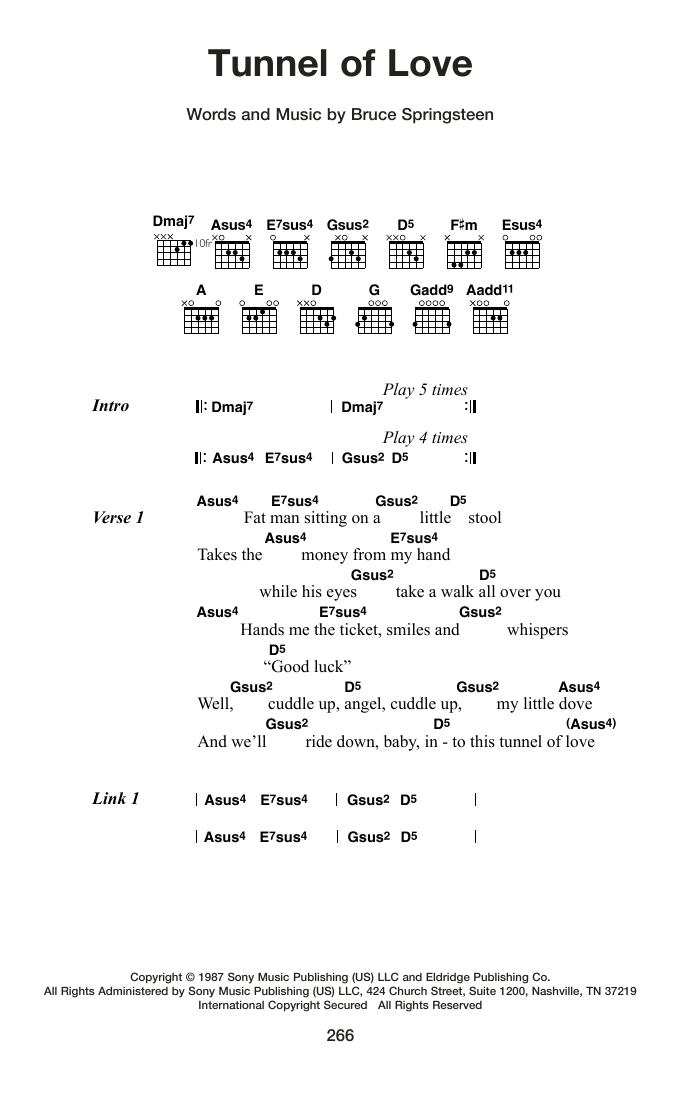 Tunnel Of Love: Guitar Chords/Lyrics