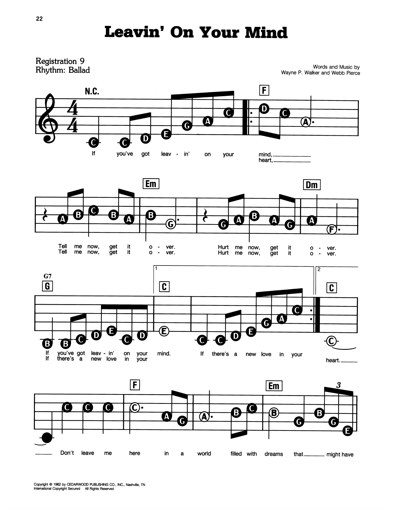 Leavin' On Your Mind: E-Z Play Today