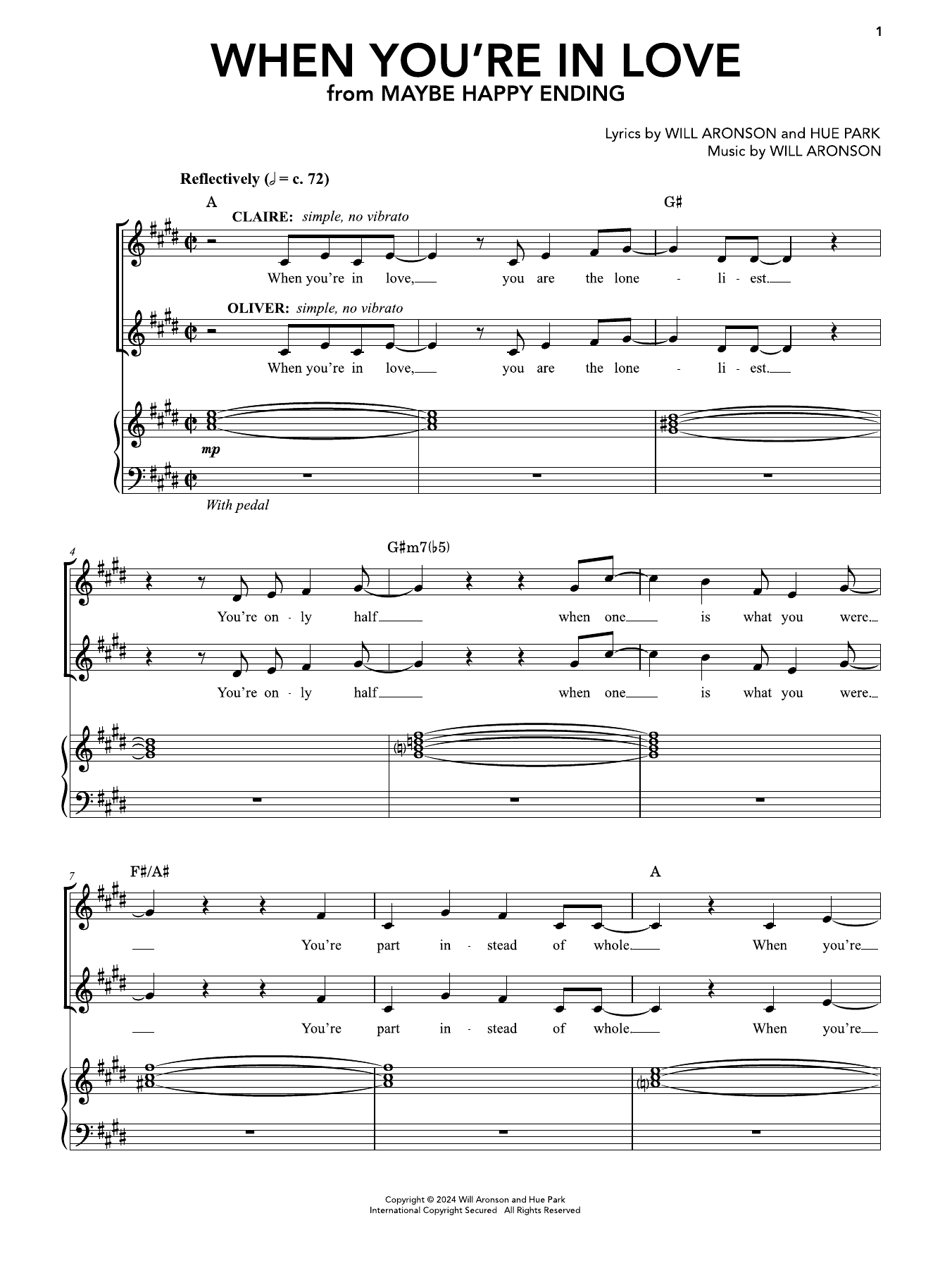 When You're In Love (from Maybe Happy Ending): Piano Vocal