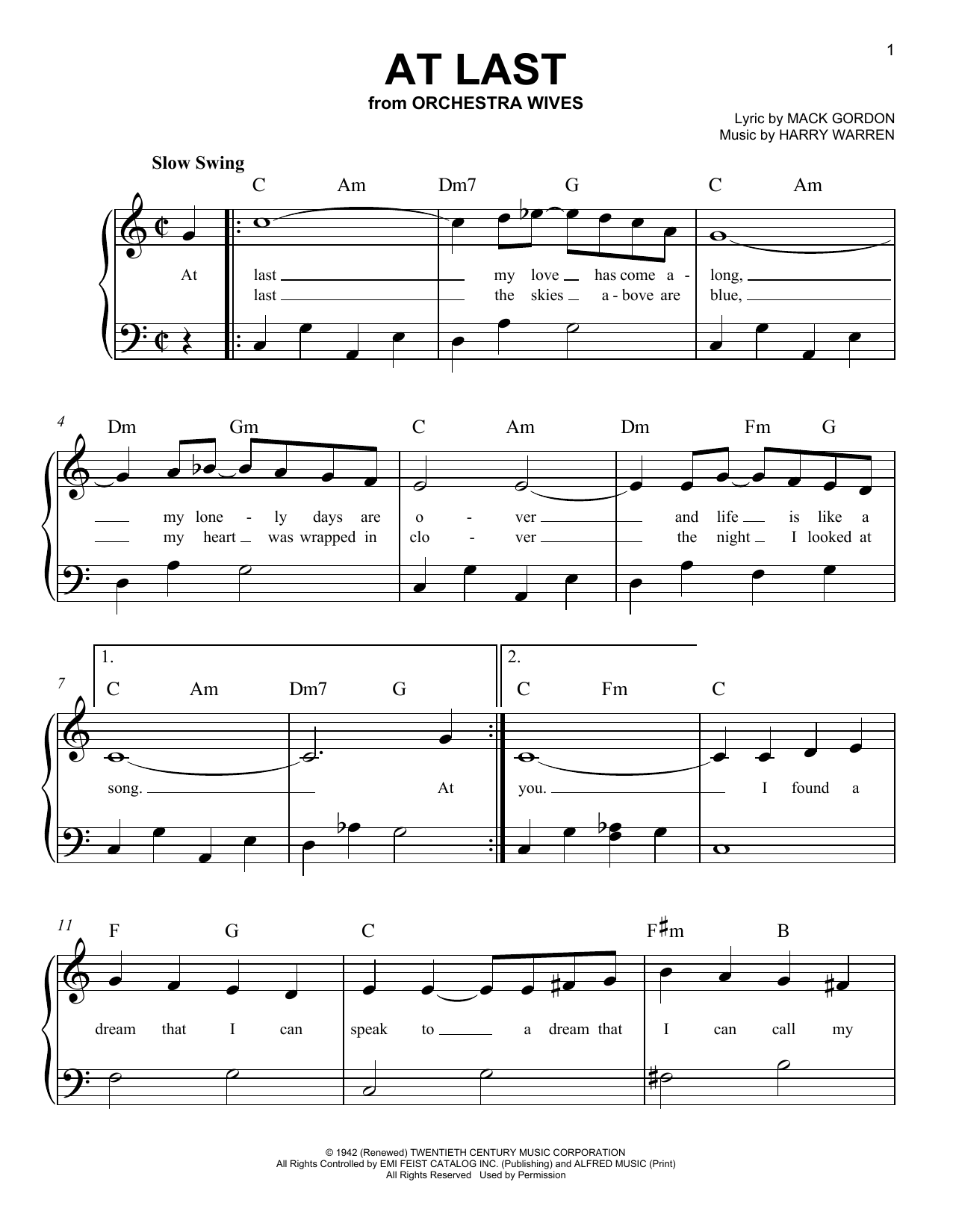 At Last: Easy Piano