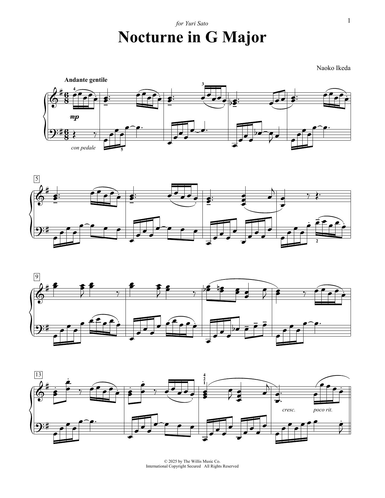 Nocturne In G Major: Educational Piano