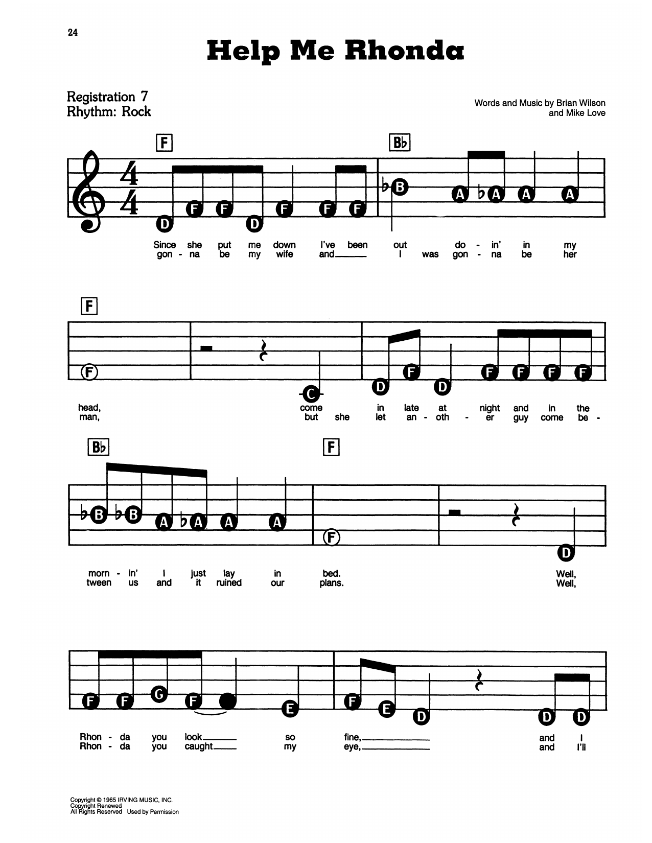 Help Me Rhonda: E-Z Play Today