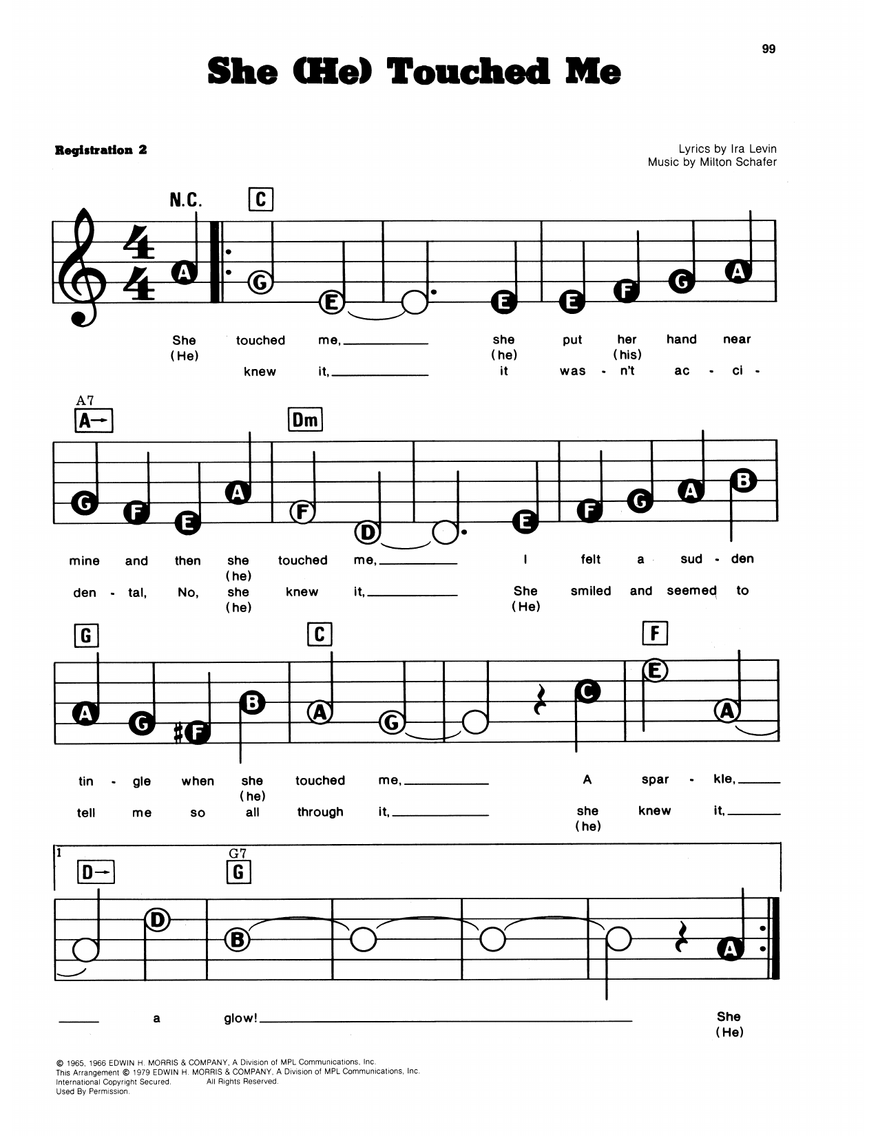 She (He) Touched Me: E-Z Play Today
