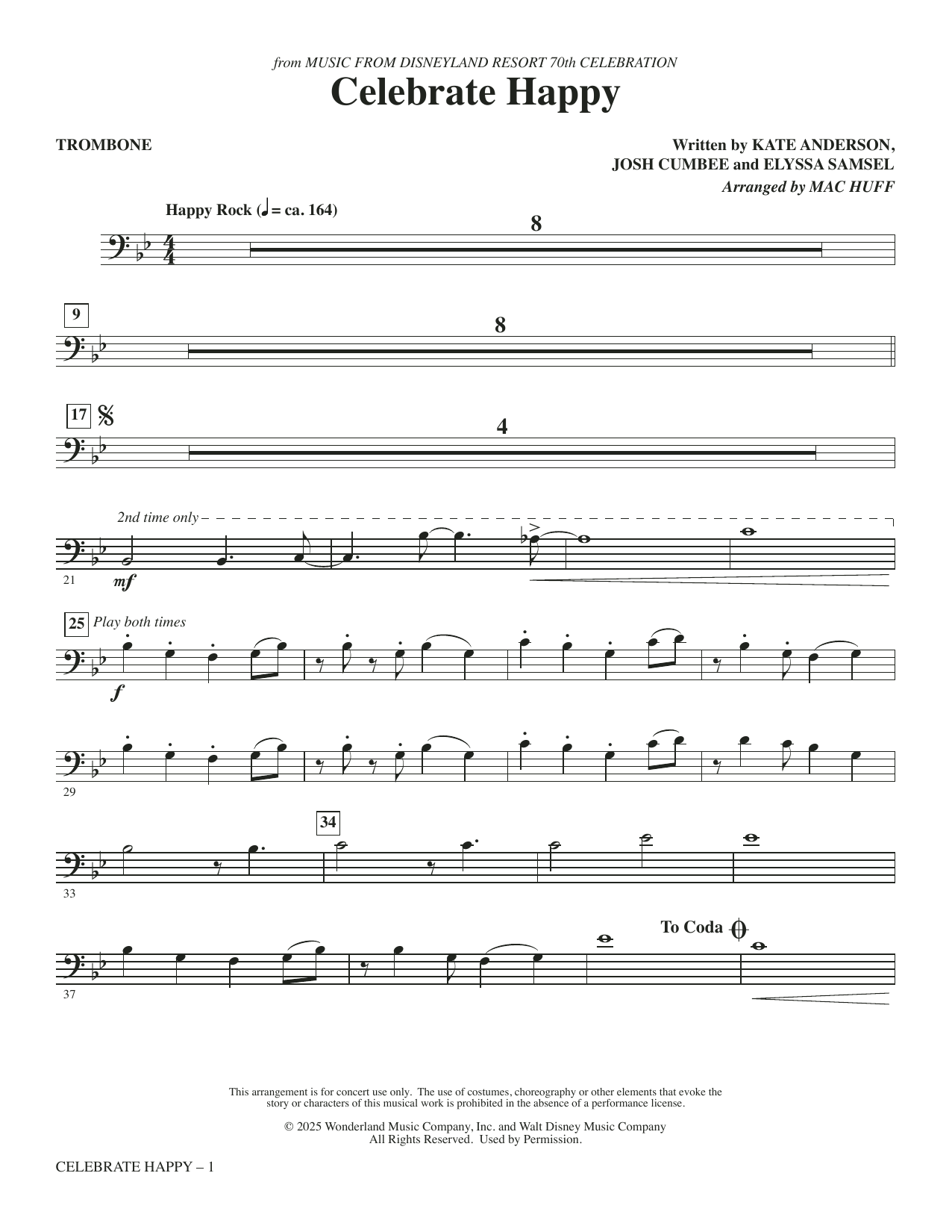 Celebrate Happy (arr. Mac Huff) - Trombone: Choral Instrumental Pak