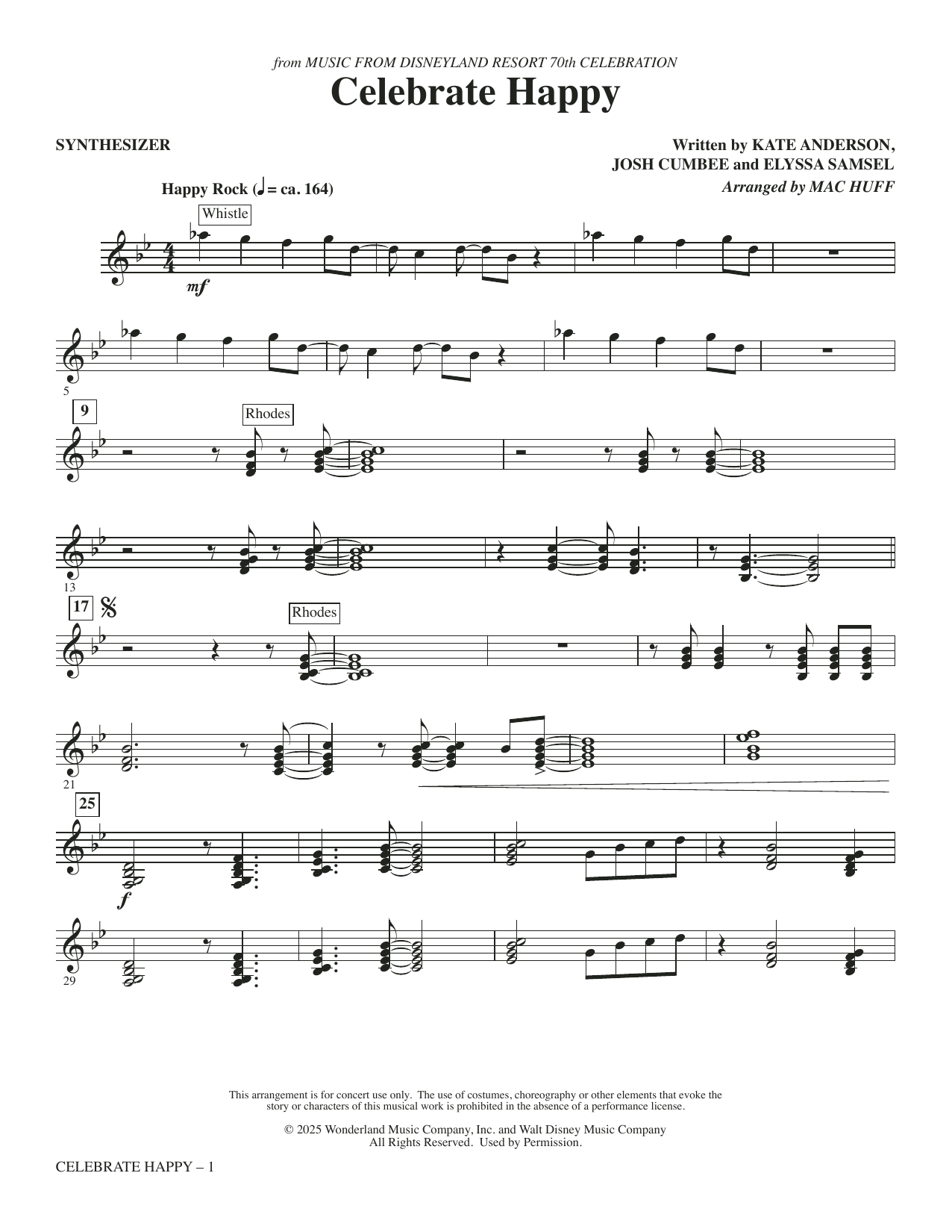 Celebrate Happy (arr. Mac Huff) - Synthesizer: Choral Instrumental Pak