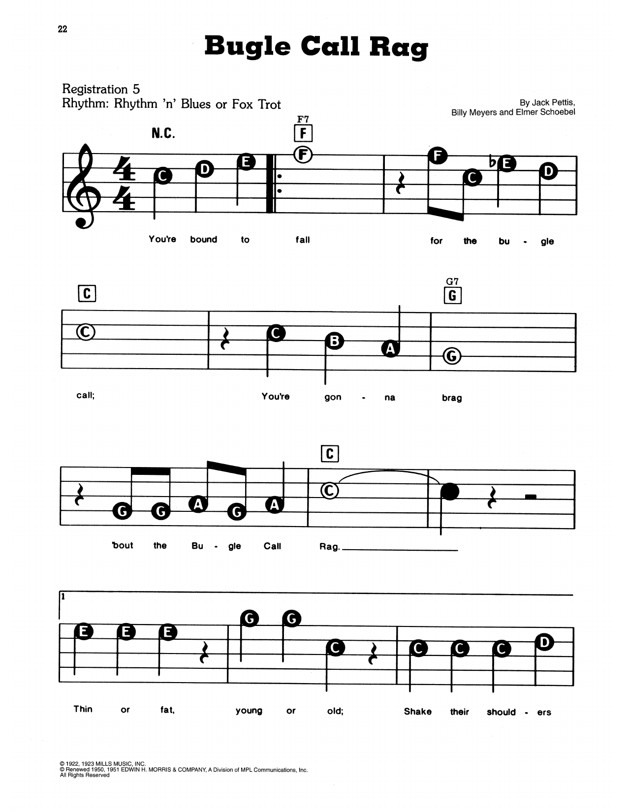 Bugle Call Rag: E-Z Play Today