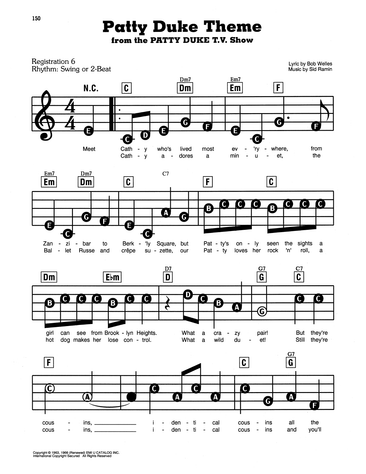 Patty Duke Theme: E-Z Play Today
