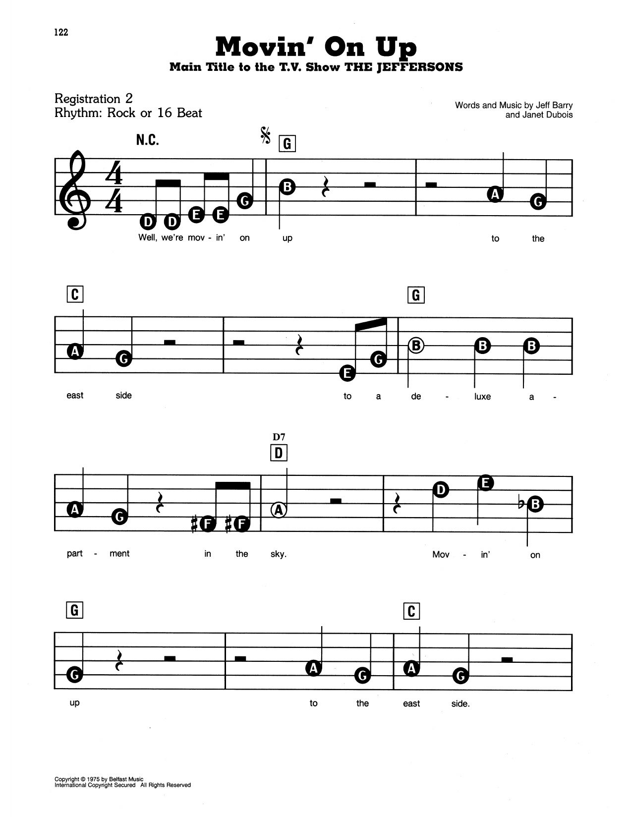 Movin' On Up (from The Jeffersons): E-Z Play Today