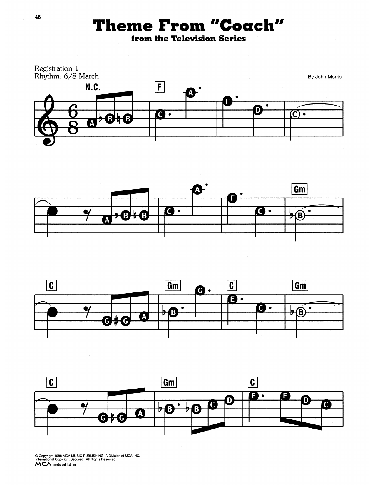 Theme From "Coach": E-Z Play Today