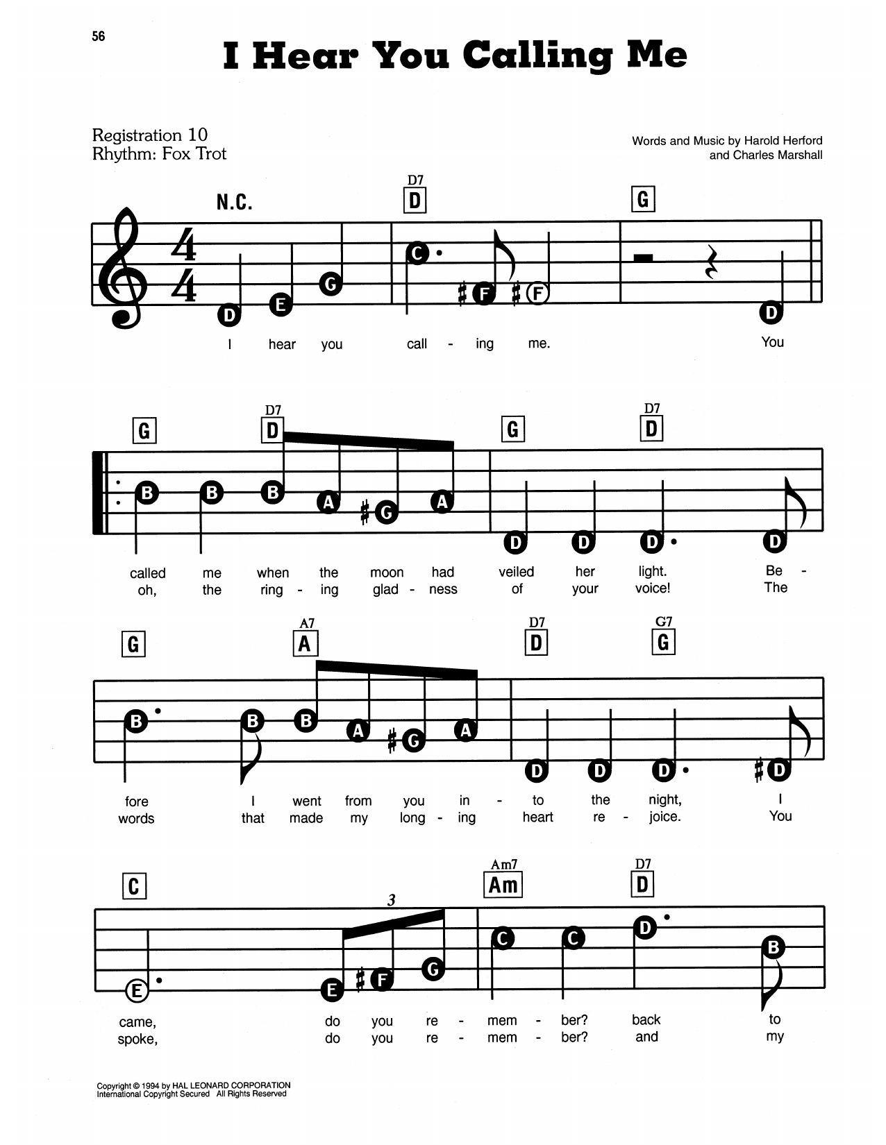 I Hear You Calling Me: E-Z Play Today