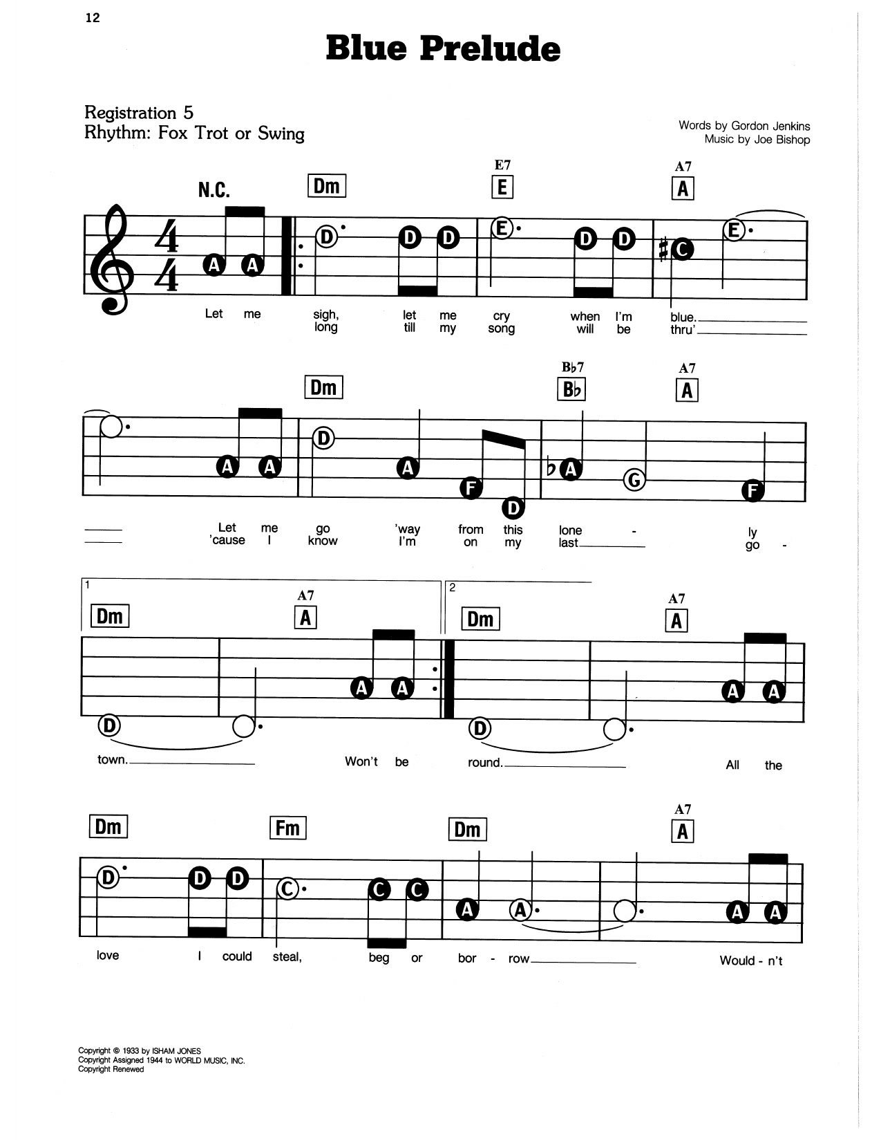 Blue Prelude: E-Z Play Today