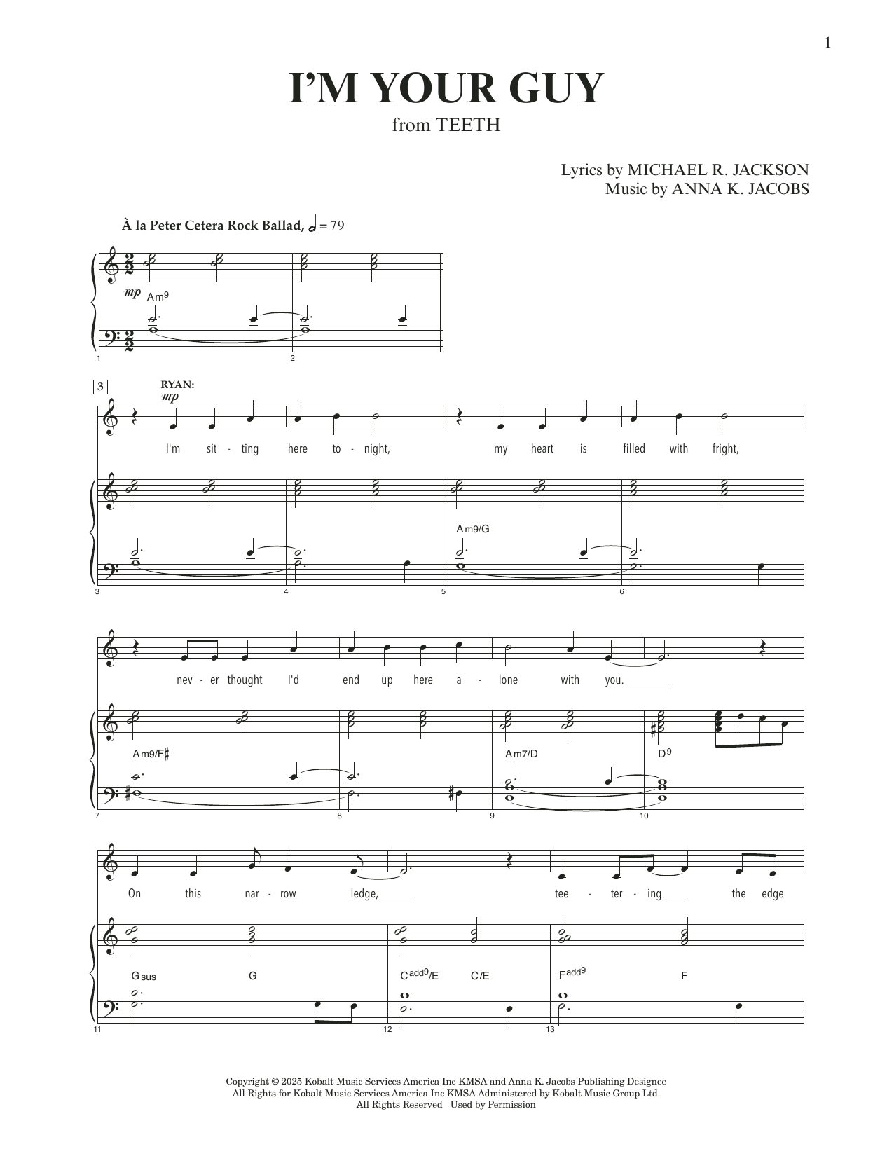 I'm Your Guy (from Teeth): Piano Vocal