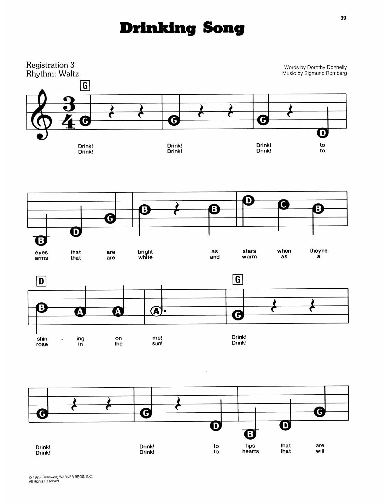 Drinking Song: E-Z Play Today