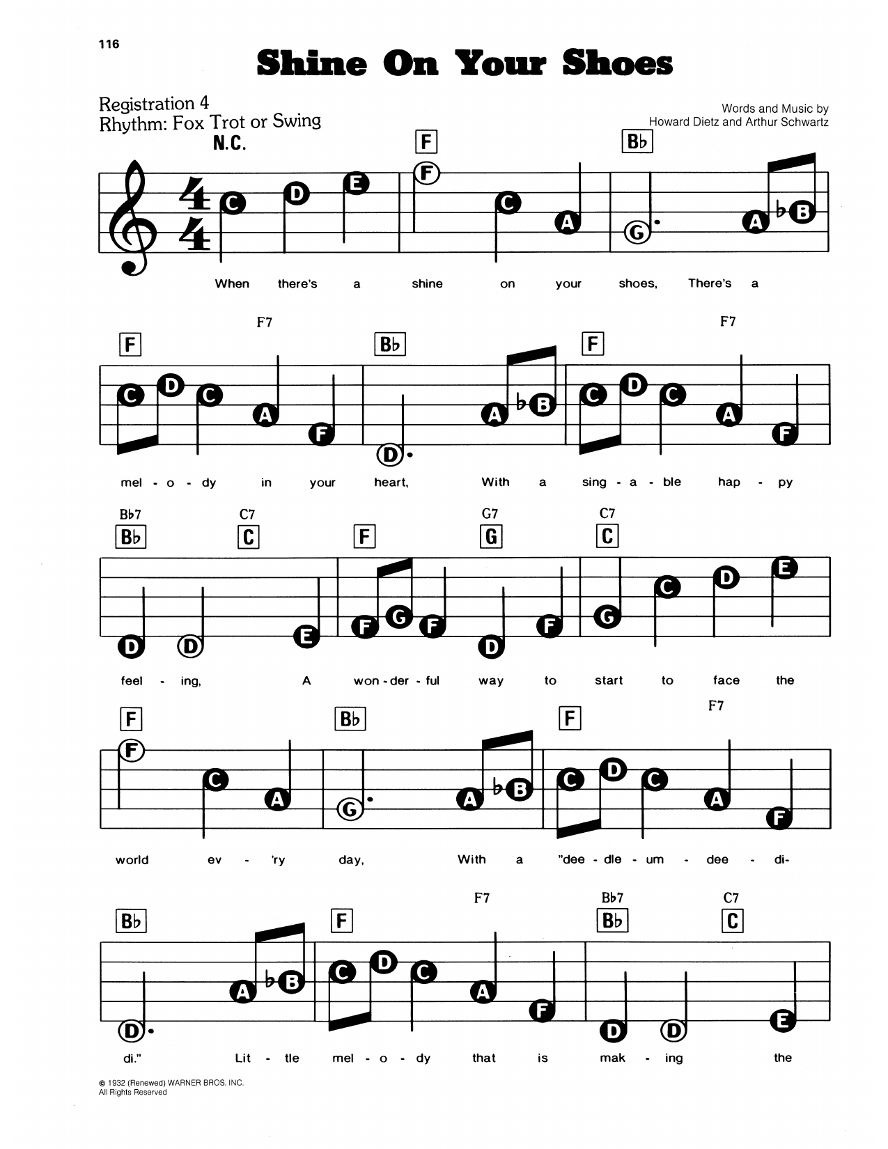 A Shine On Your Shoes (from Flying Colors): E-Z Play Today