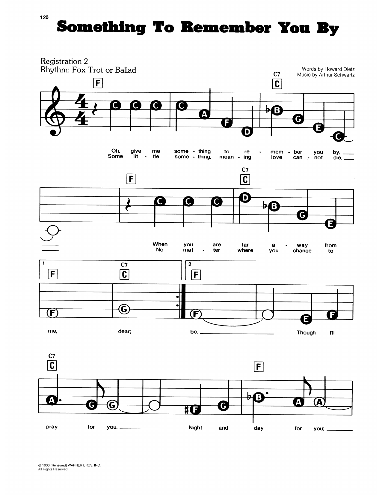 Something To Remember You By (from Three's A Crowd): E-Z Play Today