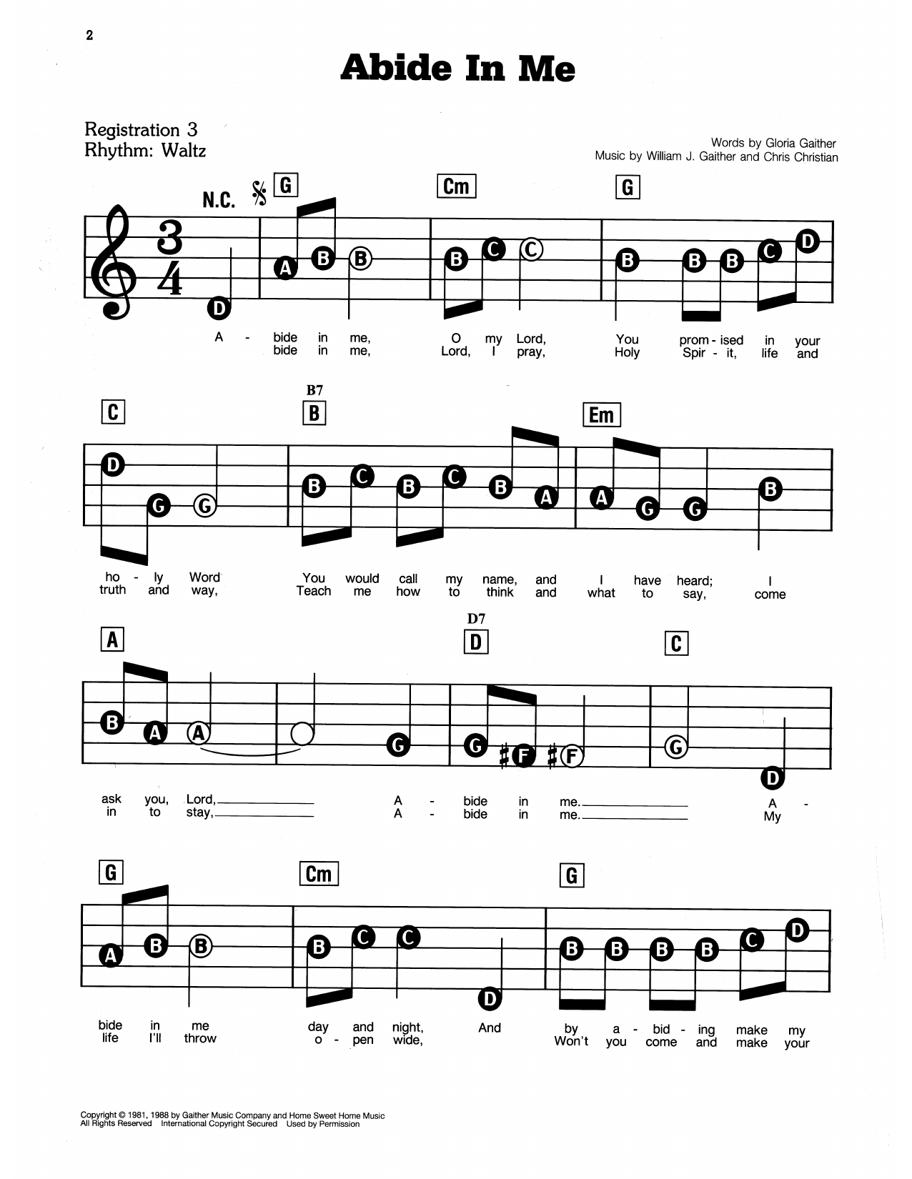 Abide In Me: E-Z Play Today